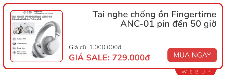 Sale cuối tháng: Tai nghe chống ồn đẹp xịn giảm nửa giá, máy cạo râu 169.000đ, giày Xiaomi chỉ 255.000đ...- Ảnh 2.