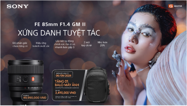 Sony ra mắt ống kính chuyên chân dung gọn nhẹ FE 85mm F1.4 GM II- Ảnh 1.