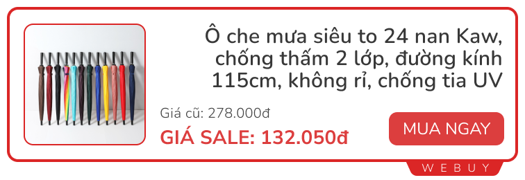 Tranh thủ săn đồ dùng thiết thực cho mùa mưa đang sale rẻ: Ô, áo mưa, Xịt chống bám nước... - Ảnh 5.