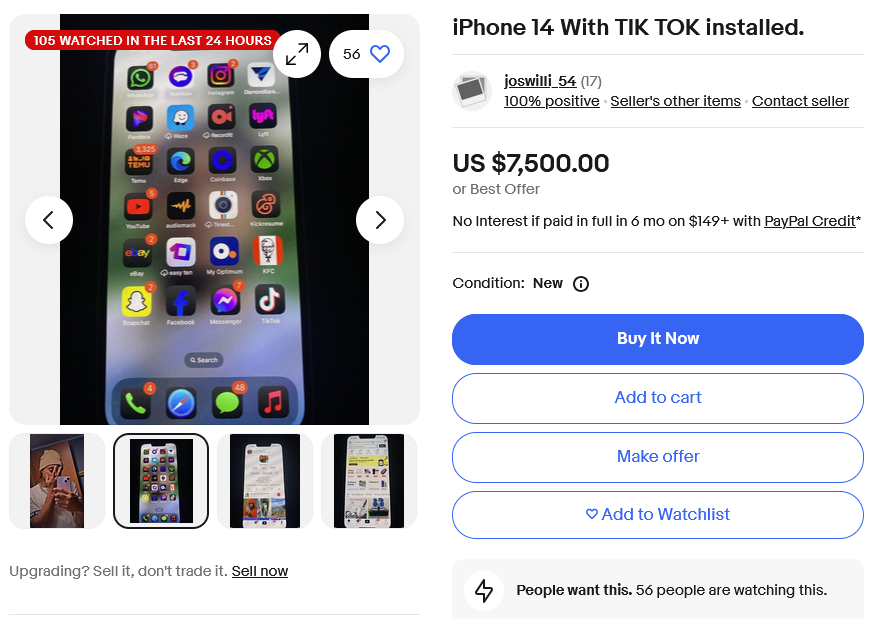 iPhone cài sẵn TikTok trở thành "hàng độc", có người rao bán tới 50.000 USD- Ảnh 3.