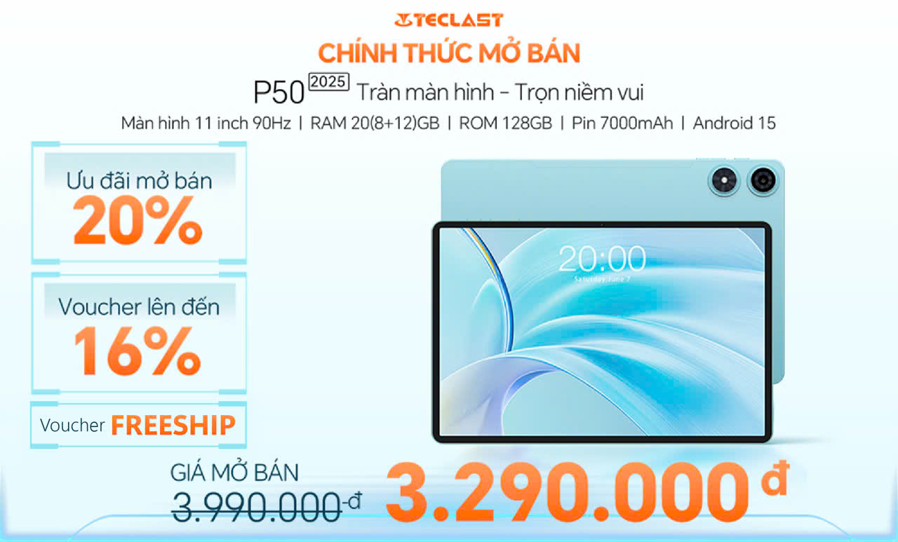 Máy tính bảng Teclast P50: Nâng cấp mạnh mẽ, hiệu năng mượt mà- Ảnh 1. Máy tính bảng Teclast P50: Nâng cấp mạnh mẽ, hiệu năng mượt mà- Ảnh 1.