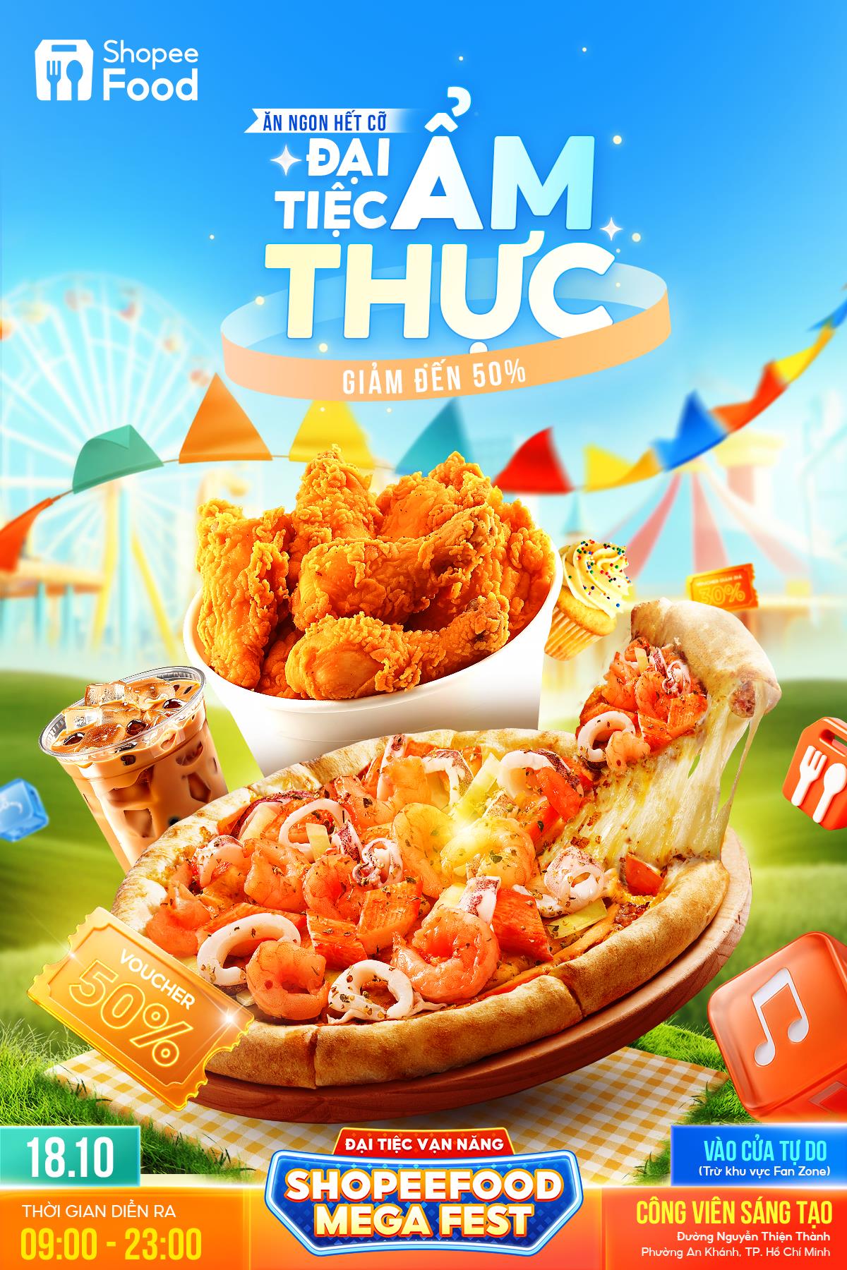 Tất tần tật bí kíp ăn ngon, chơi vui cả ngày tại Đại Tiệc Vạn Năng - ShopeeFood Mega Fest- Ảnh 2. Tất tần tật bí kíp ăn ngon, chơi vui cả ngày tại Đại Tiệc Vạn Năng - ShopeeFood Mega Fest- Ảnh 2.
