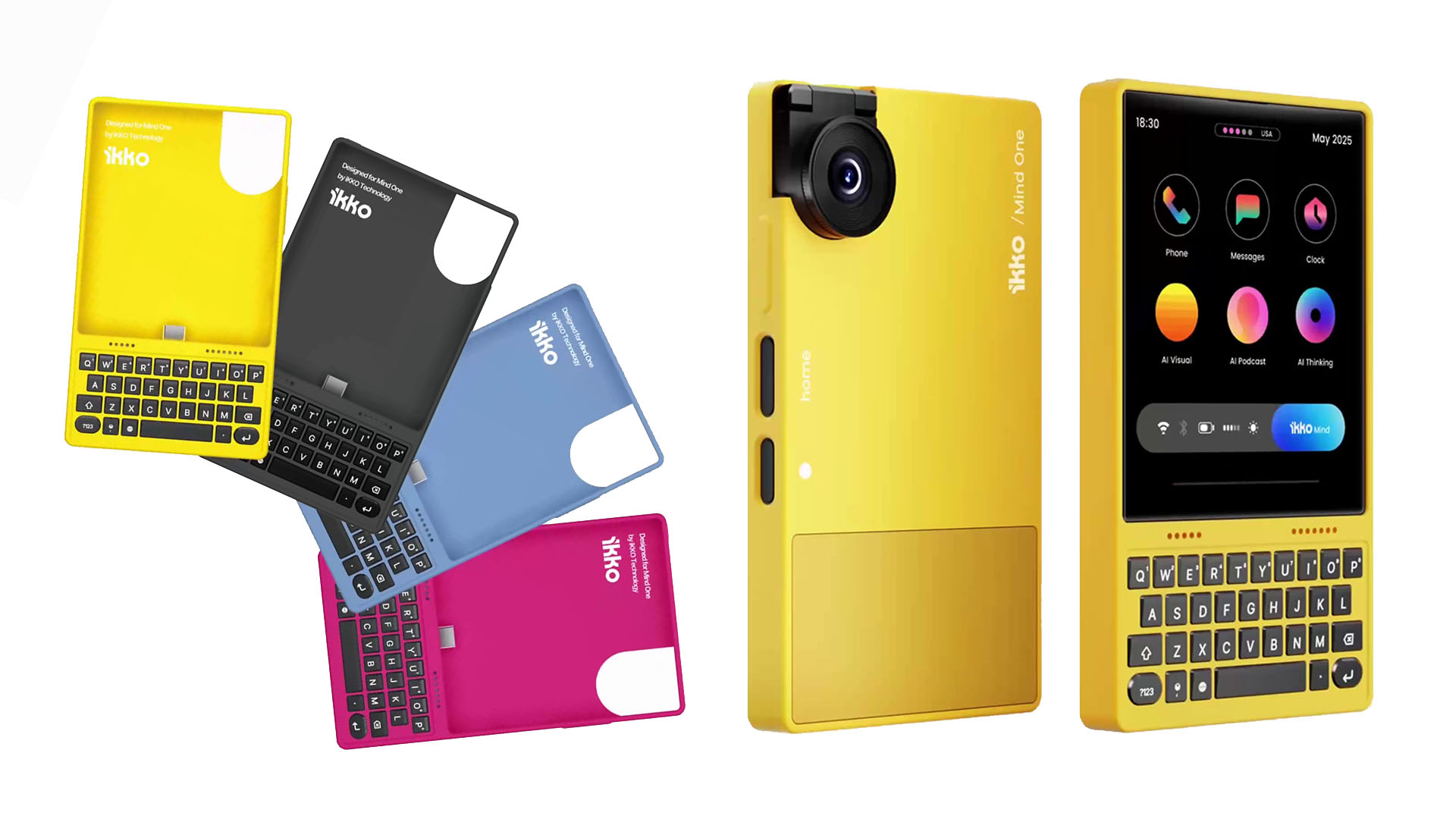 Điện thoại hình vuông này có camera lật, dùng hệ điều hành AI & Android, lắp thêm case bàn phím vào trông như Blackberry sống lại- Ảnh 1.