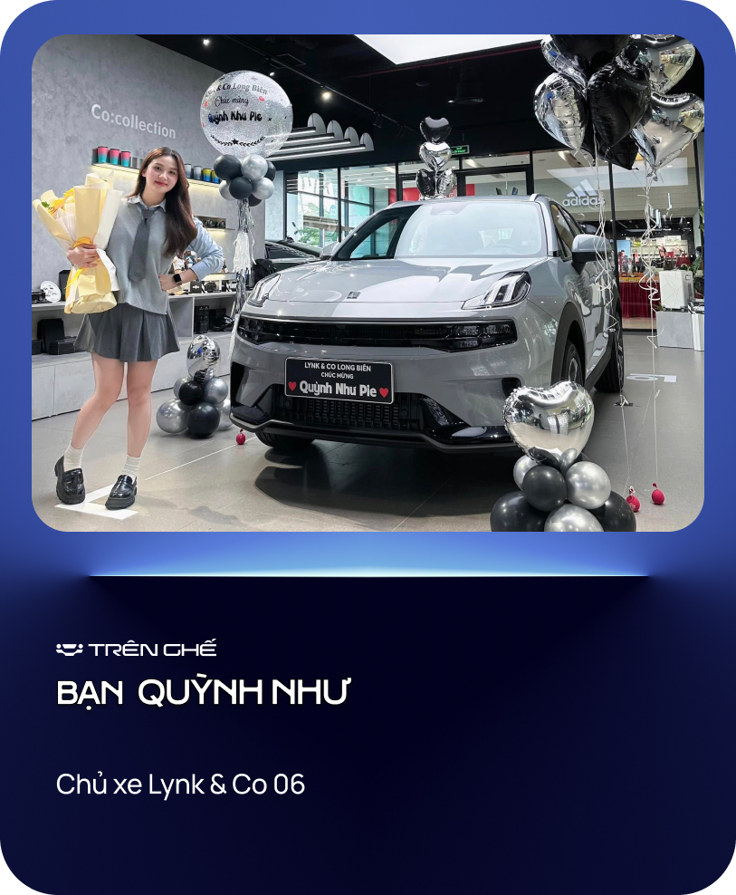 Quỳnh Như: ‘Từ fan Toyota, antifan xe Trung Quốc, bố mình chấm 9 điểm cho Lynk & Co 06’- Ảnh 1. Quỳnh Như: ‘Từ fan Toyota, antifan xe Trung Quốc, bố mình chấm 9 điểm cho Lynk & Co 06’- Ảnh 1.