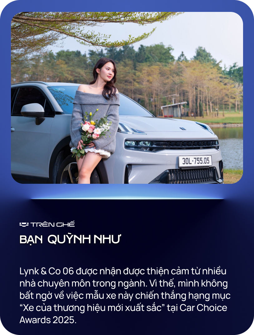 Quỳnh Như: ‘Từ fan Toyota, antifan xe Trung Quốc, bố mình chấm 9 điểm cho Lynk & Co 06’- Ảnh 9. Quỳnh Như: ‘Từ fan Toyota, antifan xe Trung Quốc, bố mình chấm 9 điểm cho Lynk & Co 06’- Ảnh 9.