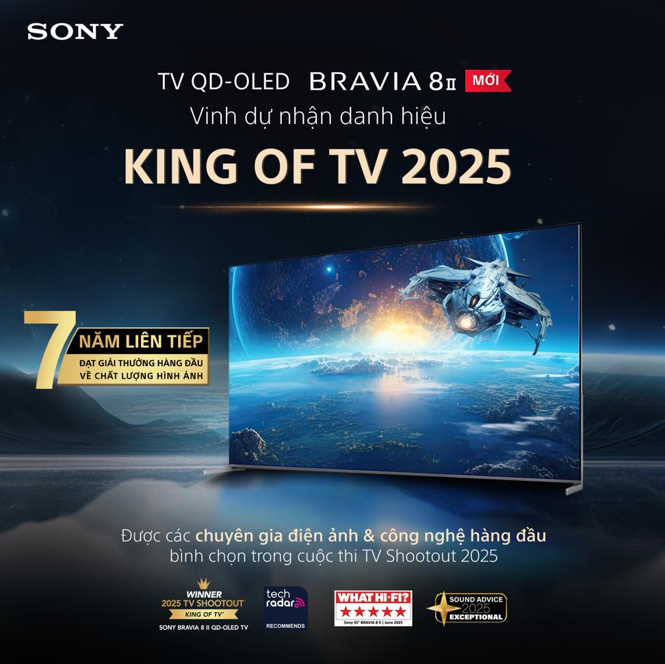 TV chuẩn rạp phim Sony BRAVIA 8 II lên ngôi “King of TV” 7 năm liên tiếp- Ảnh 1.
