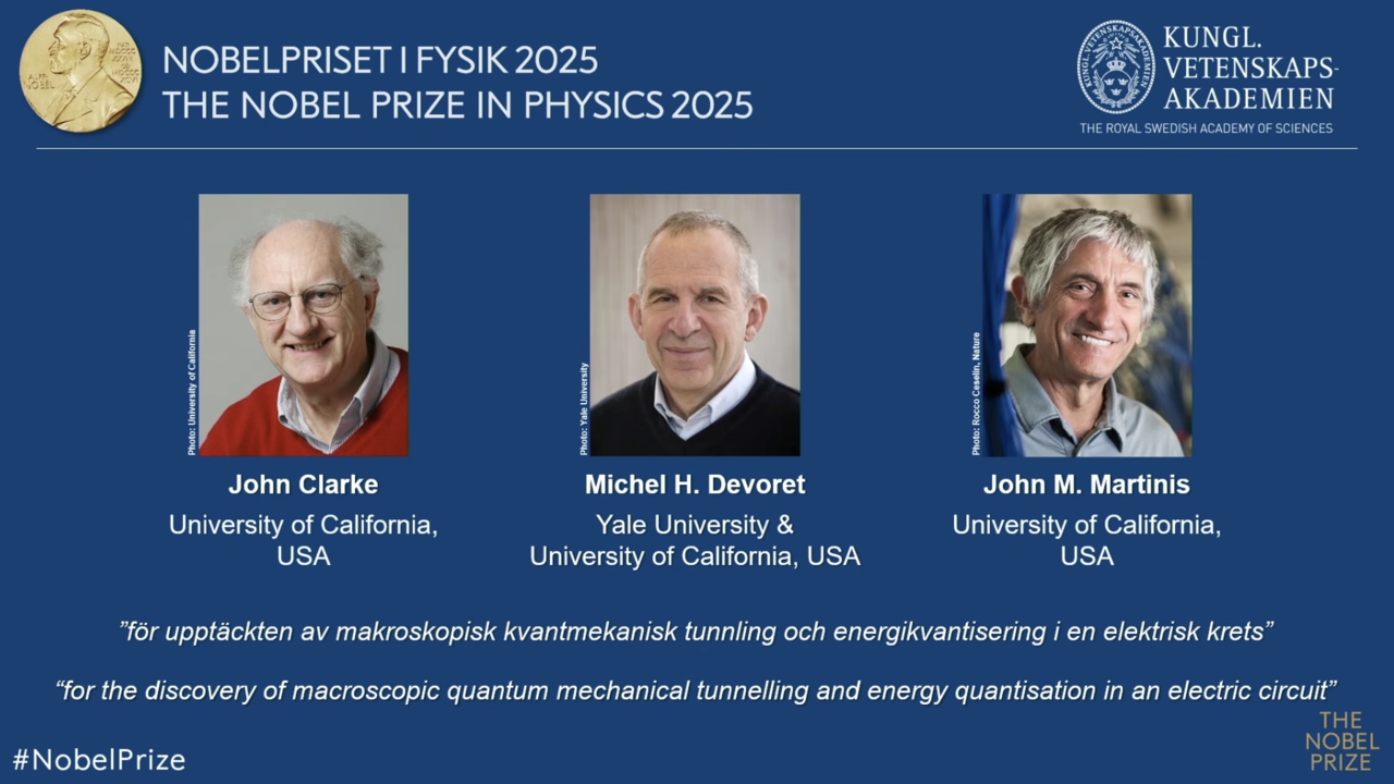 Giải Nobel Vật lý năm 2025 đã được công bố: Tôn vinh ba nhà khoa học tiên phong trong lĩnh vực hiệu ứng lượng tử vĩ mô- Ảnh 3. Giải Nobel Vật lý năm 2025 đã được công bố: Tôn vinh ba nhà khoa học tiên phong trong lĩnh vực hiệu ứng lượng tử vĩ mô- Ảnh 3.