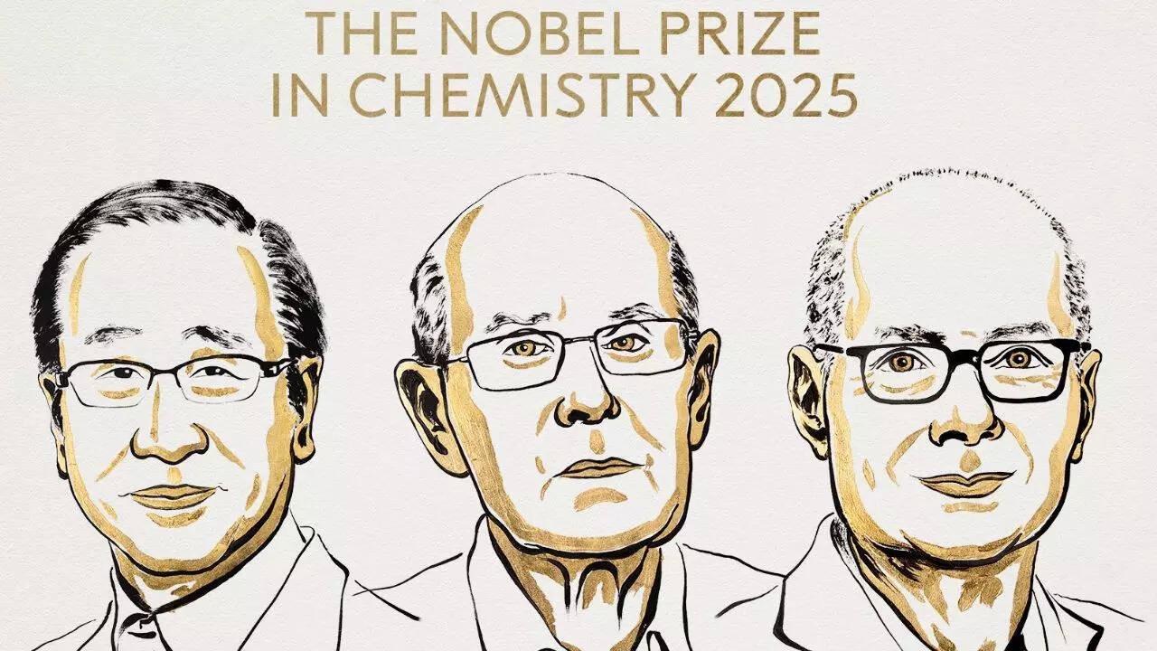Giải Nobel Hóa học năm 2025 được công bố: Ba nhà khoa học chiến thắng vì vật liệu khung kim loại-hữu cơ tiên phong- Ảnh 1. Giải Nobel Hóa học năm 2025 được công bố: Ba nhà khoa học chiến thắng vì vật liệu khung kim loại-hữu cơ tiên phong- Ảnh 1.