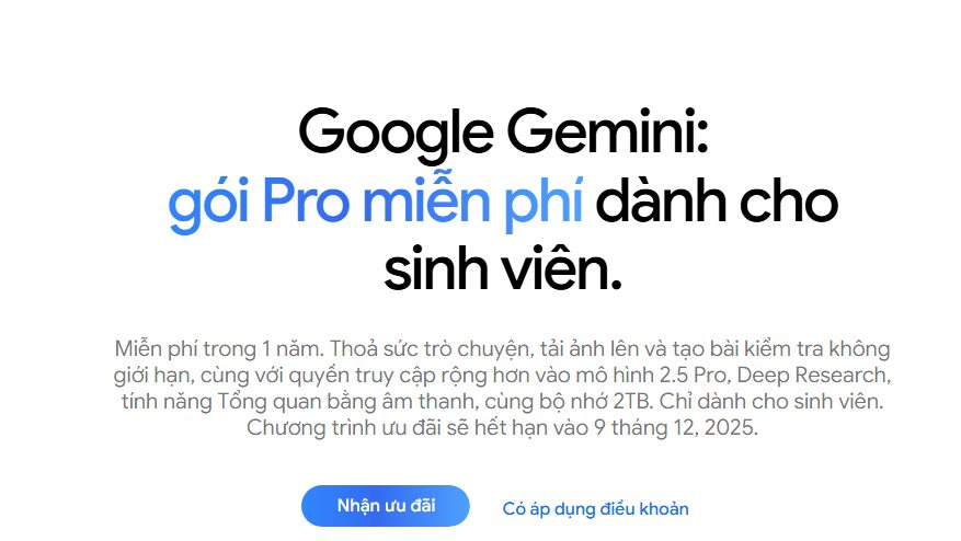 Cách đăng ký gói Google Gemini Pro và 2TB dung lượng miễn phí 1 năm- Ảnh 2. Cách đăng ký gói Google Gemini Pro và 2TB dung lượng miễn phí 1 năm- Ảnh 2.
