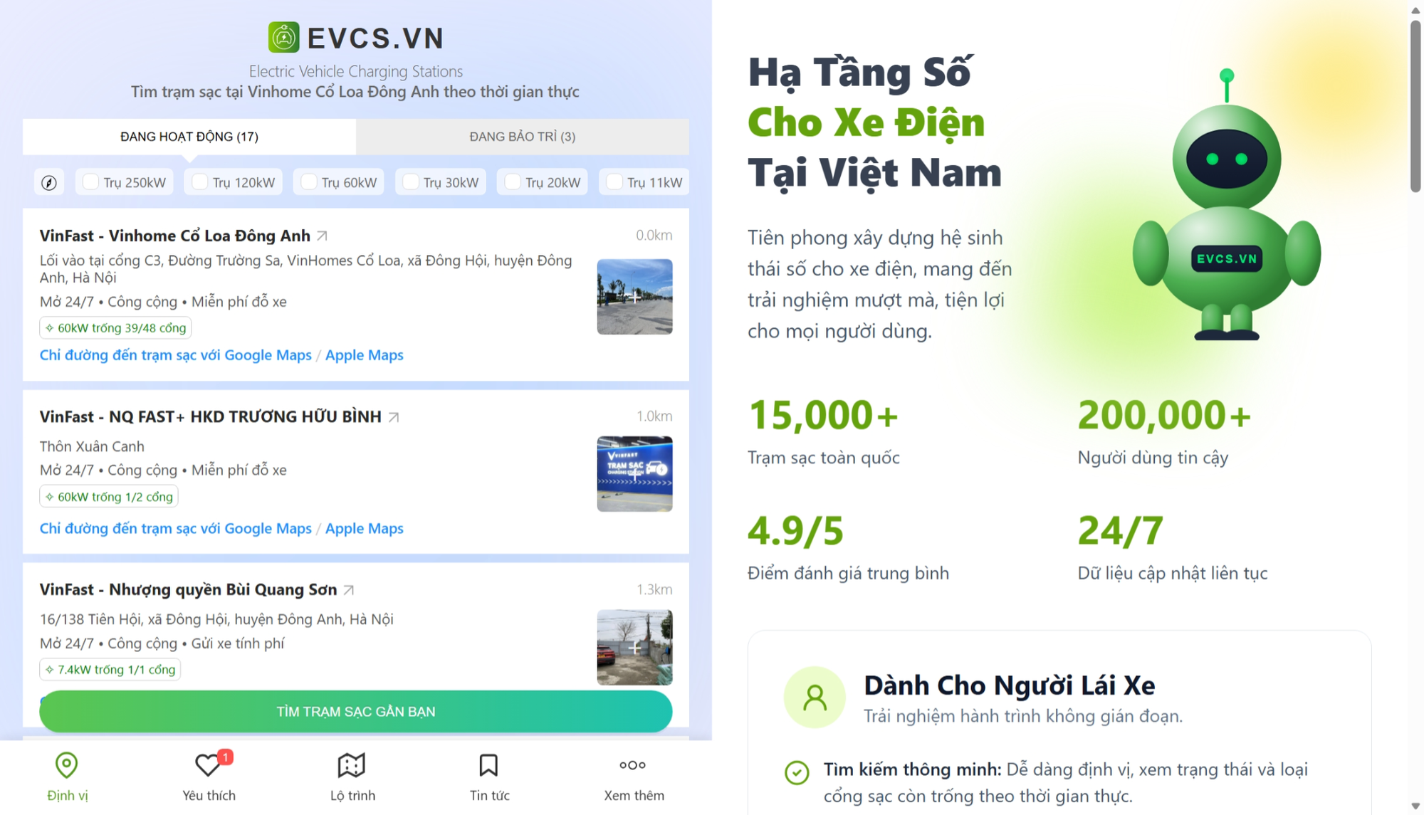 Gạt bỏ nỗi lo hết pin với Bản Đồ Trạm Sạc Toàn Quốc từ EVCS.VN - Ảnh 1.