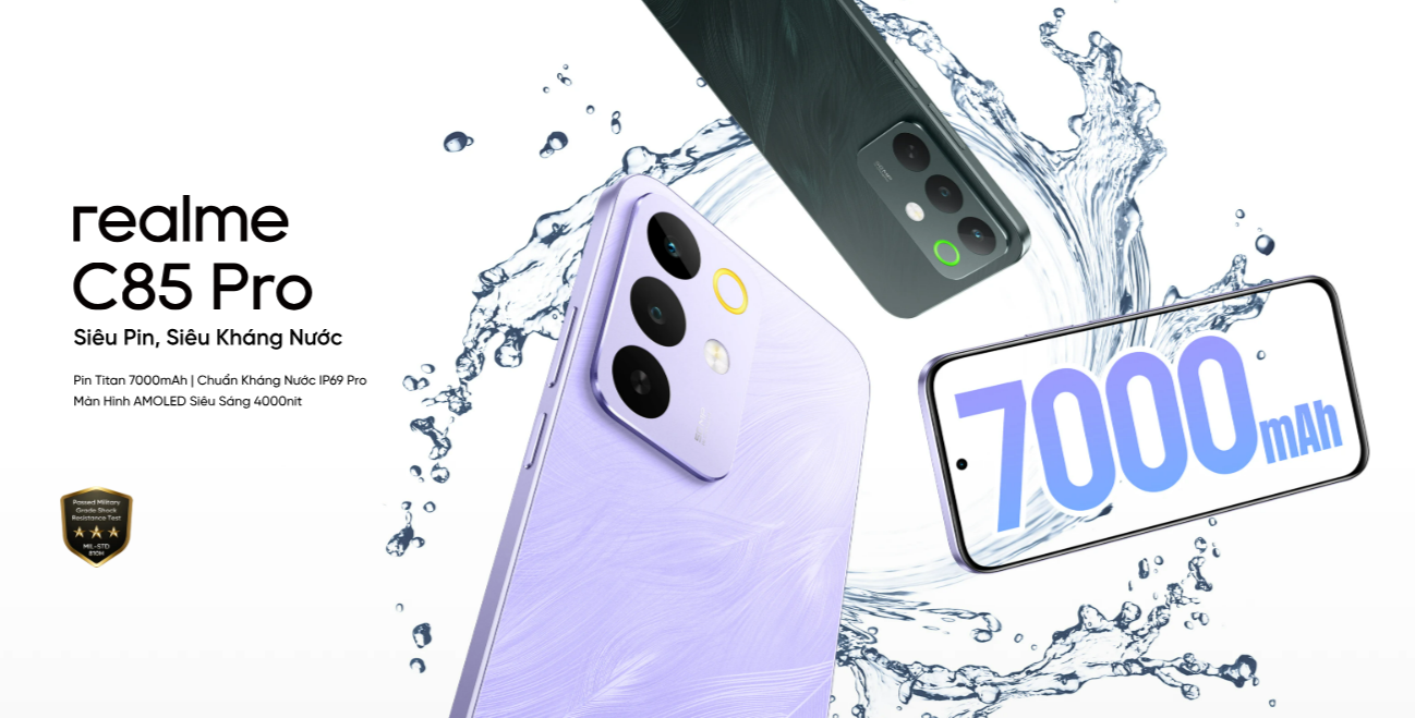 Realme C85 Series ra mắt: Màn hình 144Hz sáng đến 4000 nits, pin 7.000mAh kèm sạc nhanh, giá từ 6.49 triệu- Ảnh 2.
