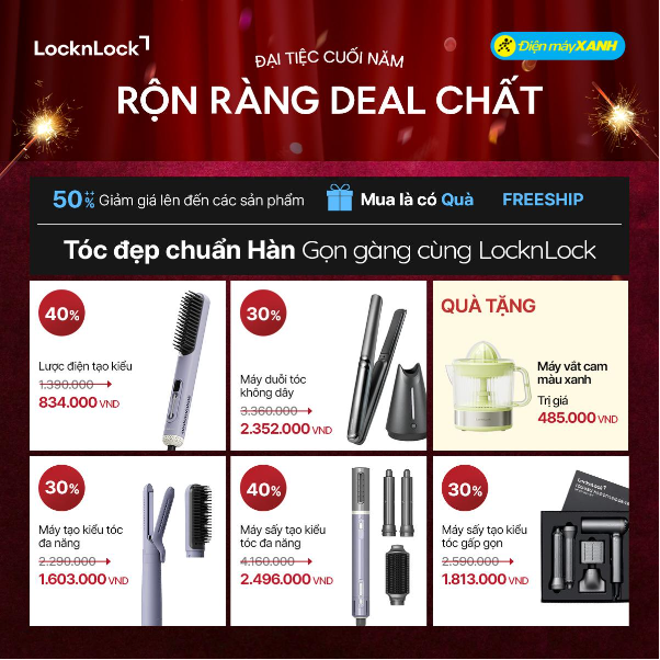 LocknLock x Điện Máy Xanh: Khai mở Đại tiệc cuối năm – Rộn ràng deal chất! - Ảnh 3. LocknLock x Điện Máy Xanh: Khai mở Đại tiệc cuối năm – Rộn ràng deal chất! - Ảnh 3.