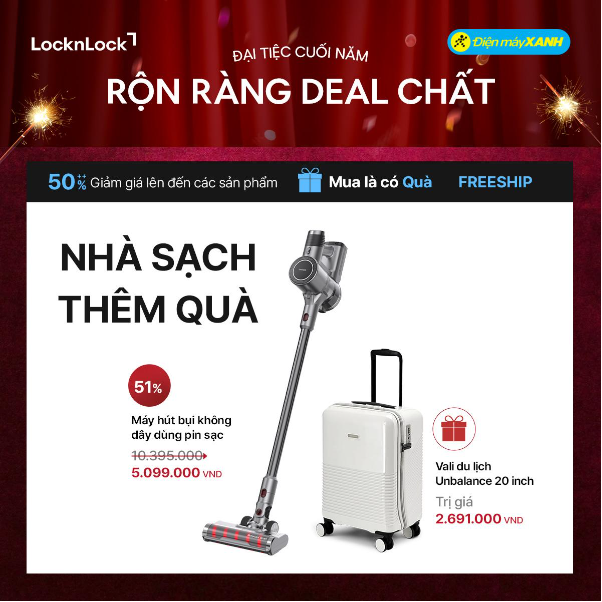 LocknLock x Điện Máy Xanh: Khai mở Đại tiệc cuối năm – Rộn ràng deal chất! - Ảnh 4. LocknLock x Điện Máy Xanh: Khai mở Đại tiệc cuối năm – Rộn ràng deal chất! - Ảnh 4.