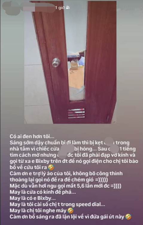 Mắc kẹt trong nhà tắm, đập kính vẫn không thoát ra được: Cô gái ở một mình được cứu bởi thứ nhiều người tưởng… vô giá trị trên điện thoại - Ảnh 1.