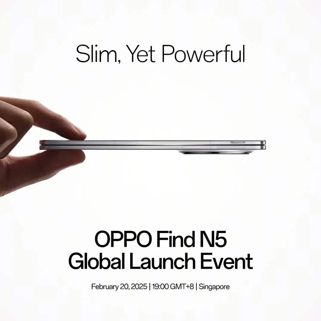 Điện thoại gập mỏng nhất thế giới OPPO Find N5 sẽ ra mắt trong tuần tới