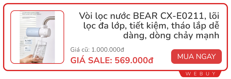 Chỉ từ 29.000đ sắm đủ đồ Xiaomi, Bear, Pery Smith...: Máy khử mùi, hút bụi, lọc nước đều có giá tốt- Ảnh 7.