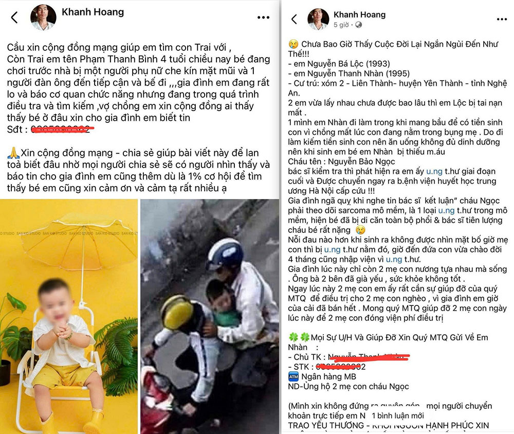 Chia sẻ bài đăng tìm trẻ lạc, 2 giờ sau, người dùng Facebook có thể trở thành nạn nhân của lừa đảo chuyển khoản: Công an ra cảnh báo- Ảnh 1.