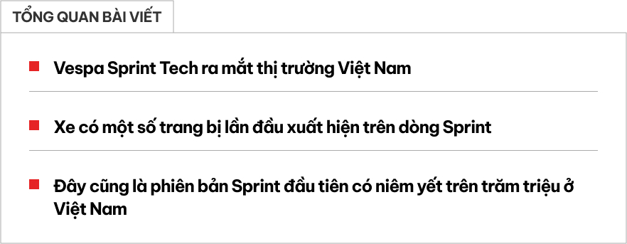 Vespa Sprint Tech ra mắt: Lần đầu Sprint có đèn viền, tích hợp điều hướng- Ảnh 1.