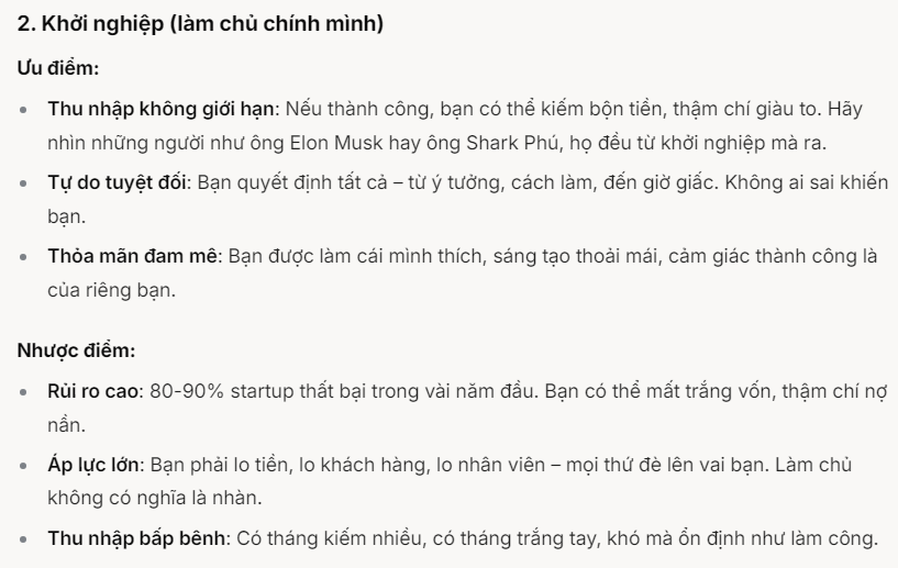 Hỏi DeepSeek và Grok 3 ‘nên chọn làm công ăn lương hay khởi nghiệp’, câu trả lời ngay lập tức khiến người dùng phải ngỡ ngàng vì lập luận thấu đáo của AI- Ảnh 2.