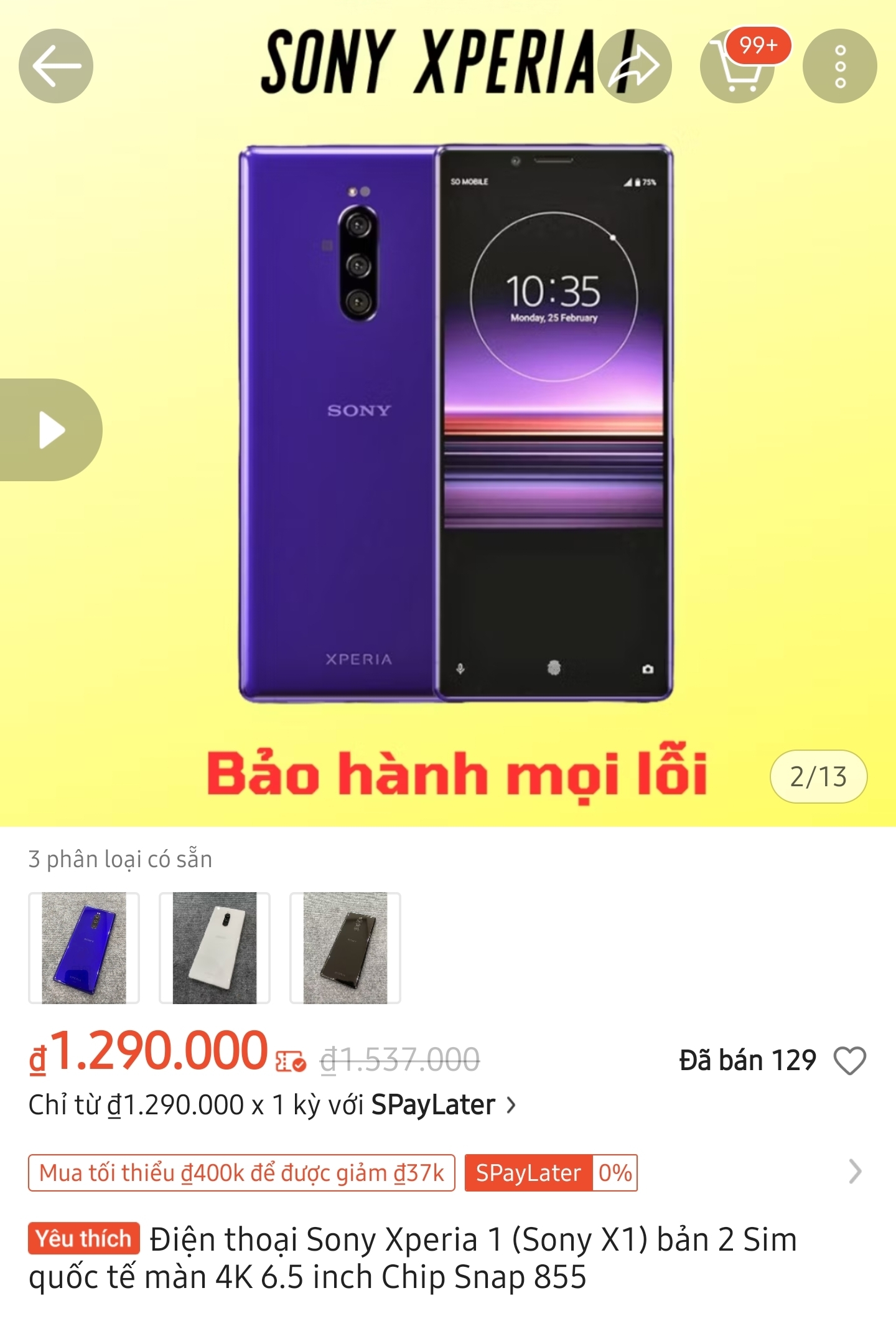 Chỉ 1.3 triệu mua được điện thoại Sony màn OLED 4K, cấu hình Chỉ 1.3 triệu mua được điện thoại Sony màn OLED 4K, cấu hình