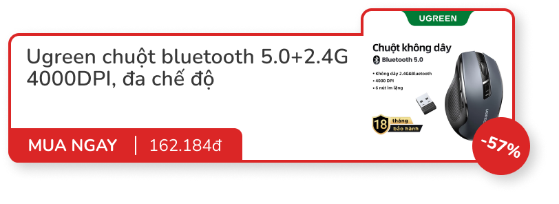 8 món đồ sale to từ 40% đến 57% của Ugreen: SmartTag, tai nghe, sạc nhanh, chuột bluetooth...- Ảnh 1.
