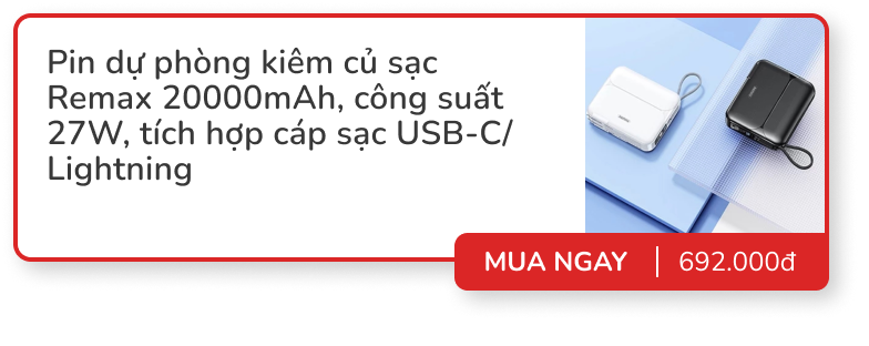 Top pin dự phòng kiêm củ sạc dùng tiện nghi: Nhiều mẫu từ Anker, Baseus, Remax... giảm đến vài chục %- Ảnh 5. Top pin dự phòng kiêm củ sạc dùng tiện nghi: Nhiều mẫu từ Anker, Baseus, Remax... giảm đến vài chục %- Ảnh 5.