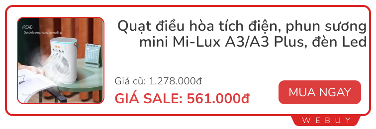 Săn deal đồ thiết thực cho mùa hè: Quạt phun sương, máy làm đá, đèn đuổi muỗi...- Ảnh 2.