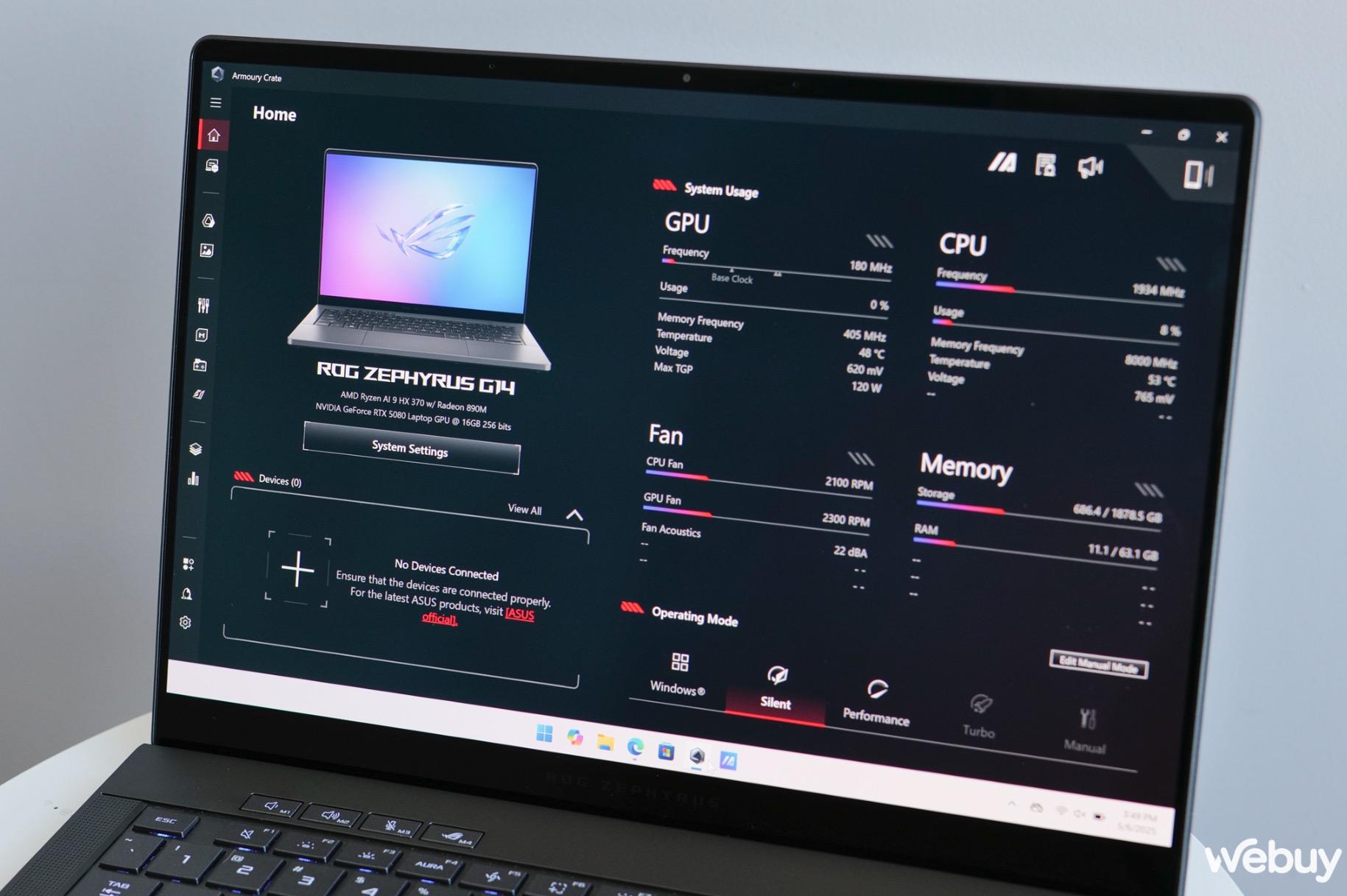 Đánh giá ROG Zephyrus G14 2025: Không ai nghĩ laptop gaming mỏng nhẹ như này lại “giấu hàng nặng” RTX 5080- Ảnh 22. Đánh giá ROG Zephyrus G14 2025: Không ai nghĩ laptop gaming mỏng nhẹ như này lại “giấu hàng nặng” RTX 5080- Ảnh 22.