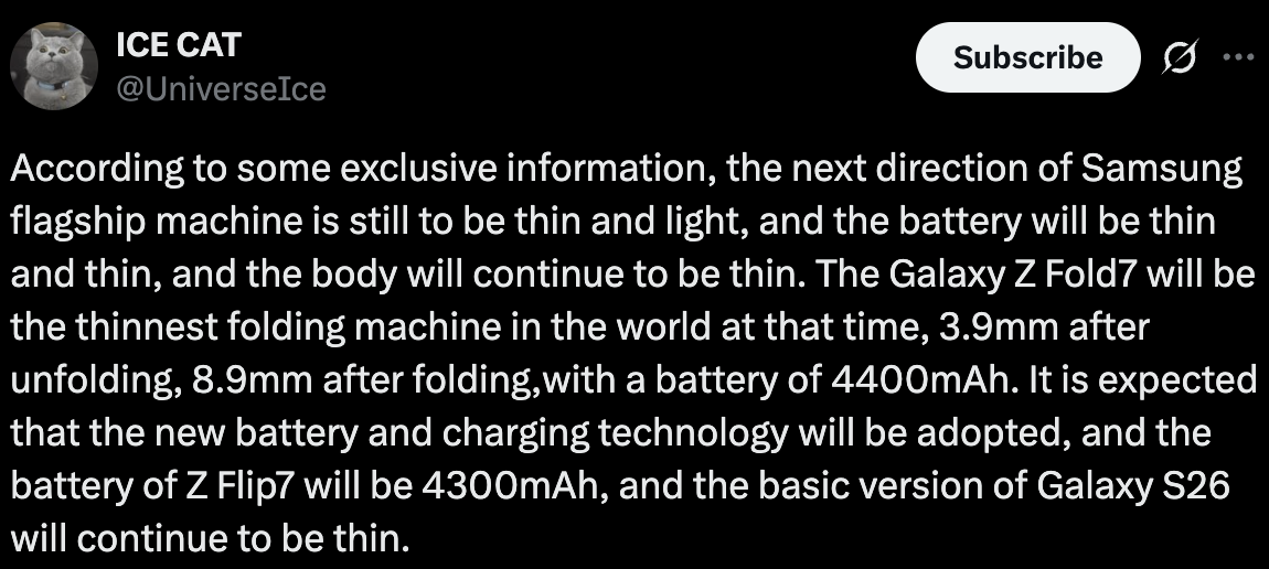 Galaxy Z Fold7 sẽ mỏng chưa tới 4mm, vượt qua OPPO Find N5 để trở thành smartphone mỏng nhất thế giới?- Ảnh 1. Galaxy Z Fold7 sẽ mỏng chưa tới 4mm, vượt qua OPPO Find N5 để trở thành smartphone mỏng nhất thế giới?- Ảnh 1.
