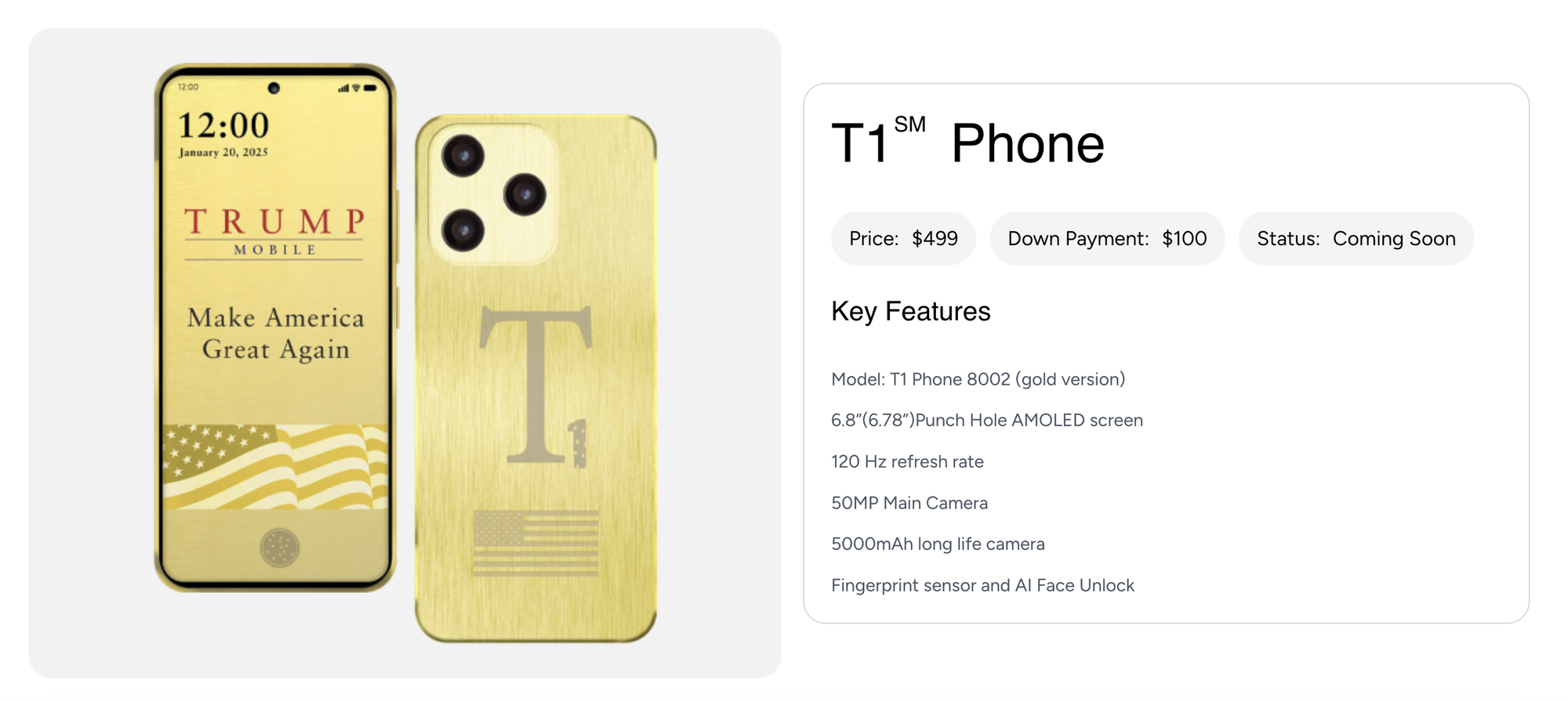 Vừa ra mắt, smartphone "Made in USA" giá 499 USD của ông Trump đã bị truyền thông Mỹ nghi ngờ- Ảnh 1. Vừa ra mắt, smartphone "Made in USA" giá 499 USD của ông Trump đã bị truyền thông Mỹ nghi ngờ- Ảnh 1.