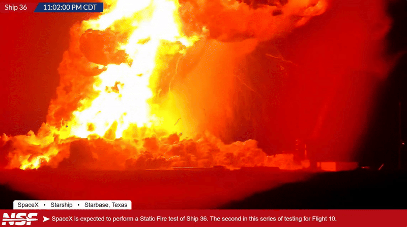 Livestream ghi lại sự kiện tàu du hành Ship 36 của Elon Musk phát nổ ngay trên bệ phóng- Ảnh 1. Livestream ghi lại sự kiện tàu du hành Ship 36 của Elon Musk phát nổ ngay trên bệ phóng- Ảnh 1.
