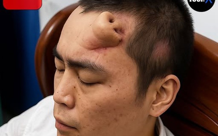 Không phải ảnh lỗi của AI, người đàn ông này đã thực sự mọc một chiếc mũi trên trán: Đó là "tác phẩm" của các bác sĩ Trung Quốc- Ảnh 1. Không phải ảnh lỗi của AI, người đàn ông này đã thực sự mọc một chiếc mũi trên trán: Đó là "tác phẩm" của các bác sĩ Trung Quốc- Ảnh 1.