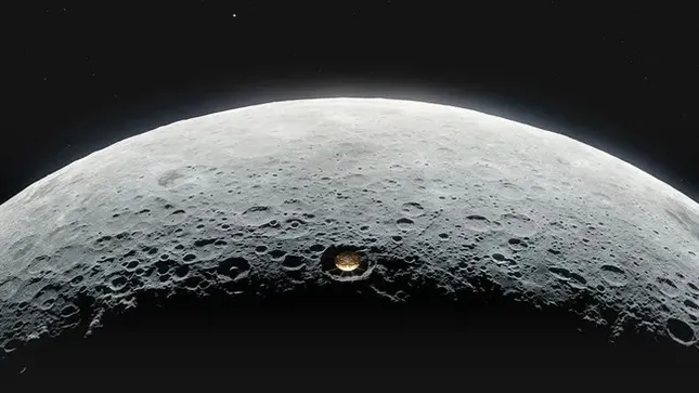 NASA xây dựng kính viễn vọng vô tuyến khổng lồ ở 'mặt tối' của Mặt Trăng- Ảnh 1. NASA xây dựng kính viễn vọng vô tuyến khổng lồ ở 'mặt tối' của Mặt Trăng- Ảnh 1.