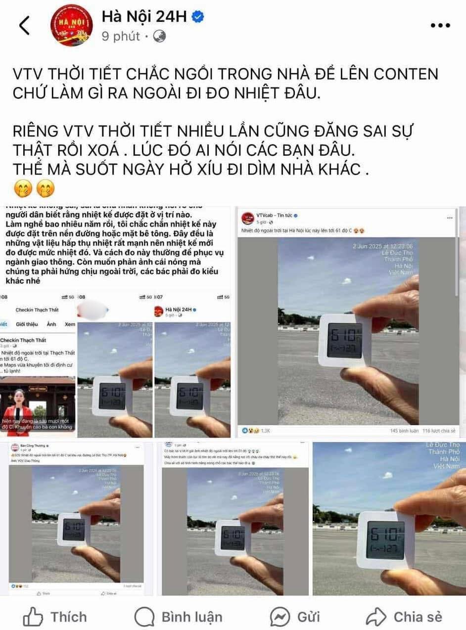Thực hư thông tin Hà Nội nóng 61 độ C: Tại sao bản tin thời tiết dự báo nhiệt độ cao nhất là 40 độ C, mà cầm nhiệt kế ra đường lại đo được tận 61 độ?- Ảnh 5. Thực hư thông tin Hà Nội nóng 61 độ C: Tại sao bản tin thời tiết dự báo nhiệt độ cao nhất là 40 độ C, mà cầm nhiệt kế ra đường lại đo được tận 61 độ?- Ảnh 5.