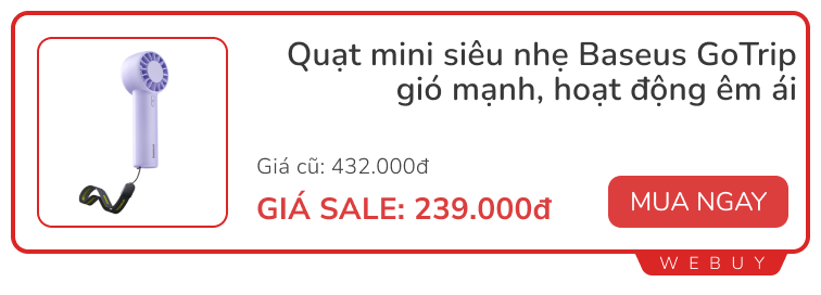 5 mẫu quạt mini cần sắm ngay dịp nóng này: Nhiều review khen, nhỏ gọn, giá rẻ- Ảnh 4.