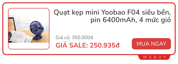 5 mẫu quạt mini cần sắm ngay dịp nóng này: Nhiều review khen, nhỏ gọn, giá rẻ- Ảnh 6.