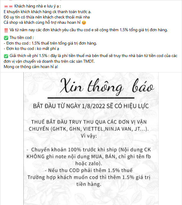 Chủ Shop Online Đồng Loạt Từ Chối Cod, Chuyển Khoản Thì “Cấm” Ghi Nội Dung: Chuyện Gì Đang Diễn Ra?- Ảnh 3. Chủ Shop Online Đồng Loạt Từ Chối Cod, Chuyển Khoản Thì “Cấm” Ghi Nội Dung: Chuyện Gì Đang Diễn Ra?- Ảnh 3.