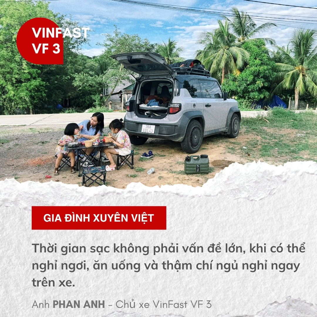 Gia đình 4 người xuyên Việt bằng VinFast VF 3: 'Tiết kiệm 20 triệu đồng so với xe xăng, muốn xuyên ĐNÁ'- Ảnh 4.