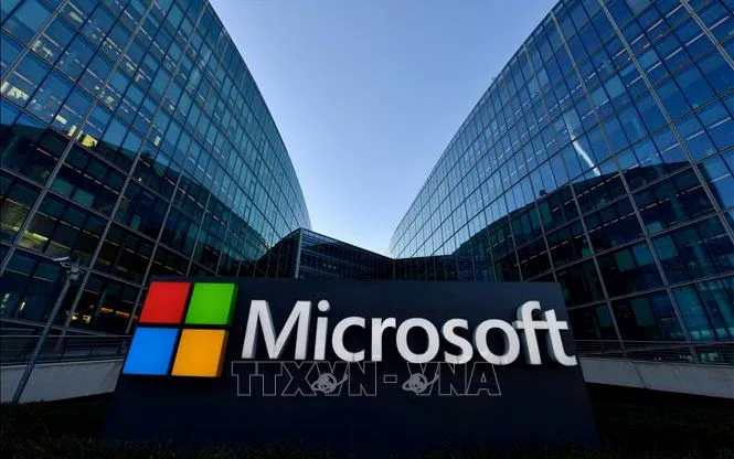 Biểu tượng Microsoft. Ảnh minh họa: AFP/TTXVN