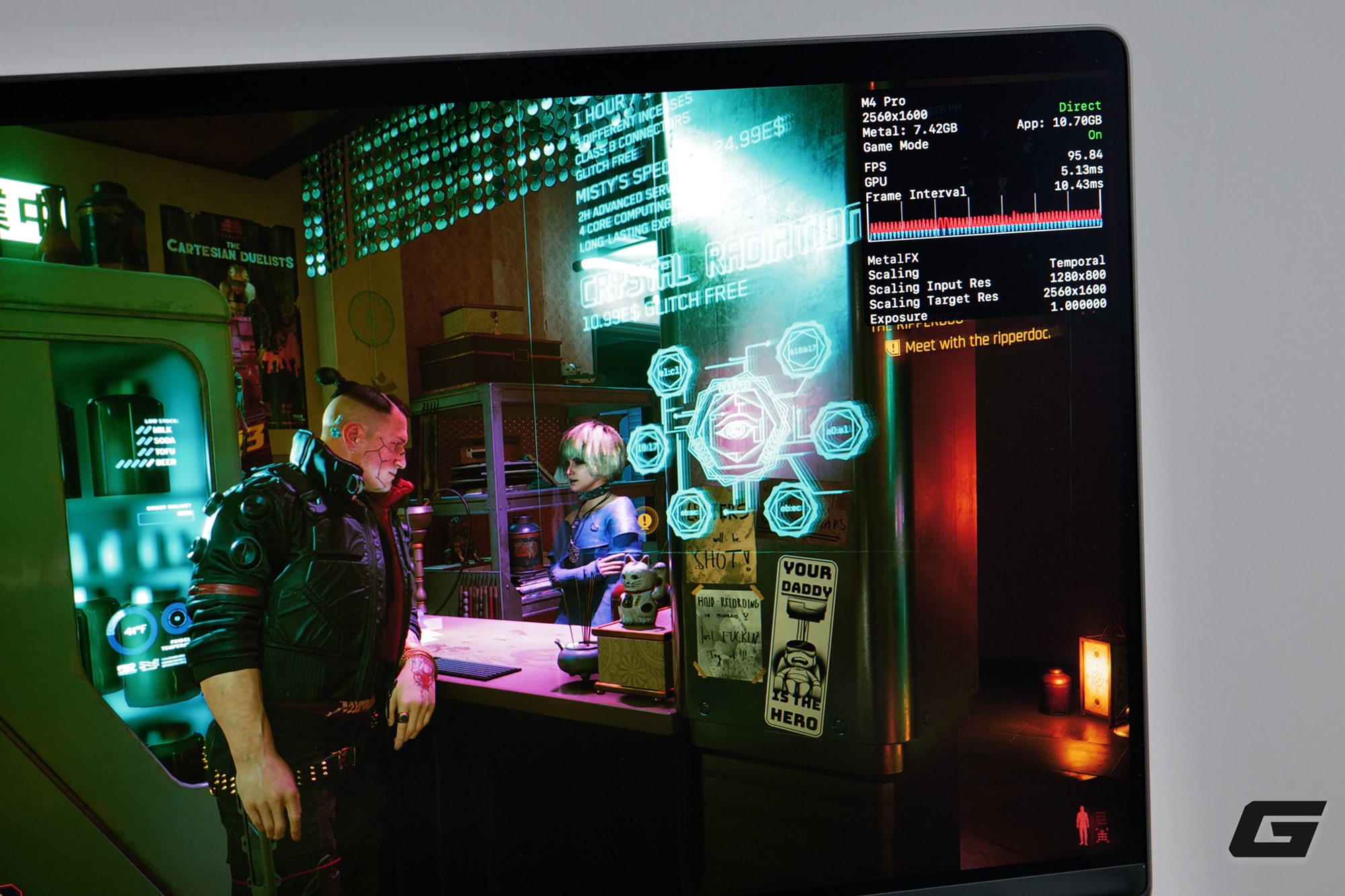Không đùa đâu: MacBook Pro chơi Cyberpunk 2077 cả trăm FPS, còn hai mẫu Mac "quốc dân" cũng chạy vèo vèo- Ảnh 21. Không đùa đâu: MacBook Pro chơi Cyberpunk 2077 cả trăm FPS, còn hai mẫu Mac "quốc dân" cũng chạy vèo vèo- Ảnh 21.