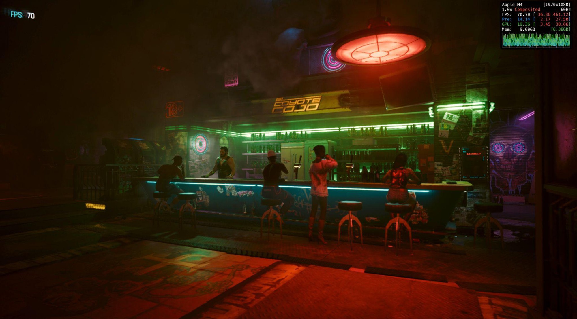 Không đùa đâu: MacBook Pro chơi Cyberpunk 2077 cả trăm FPS, còn hai mẫu Mac "quốc dân" cũng chạy vèo vèo- Ảnh 6. Không đùa đâu: MacBook Pro chơi Cyberpunk 2077 cả trăm FPS, còn hai mẫu Mac "quốc dân" cũng chạy vèo vèo- Ảnh 6.