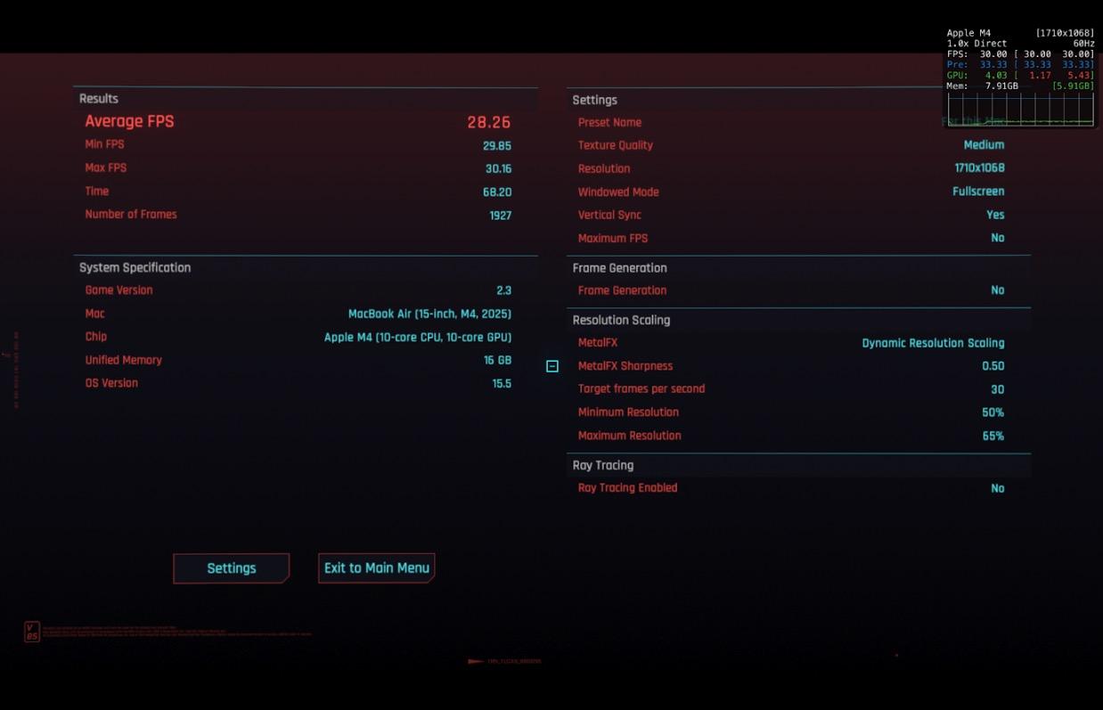 Không đùa đâu: MacBook Pro chơi Cyberpunk 2077 cả trăm FPS, còn hai mẫu Mac "quốc dân" cũng chạy vèo vèo- Ảnh 10. Không đùa đâu: MacBook Pro chơi Cyberpunk 2077 cả trăm FPS, còn hai mẫu Mac "quốc dân" cũng chạy vèo vèo- Ảnh 10.