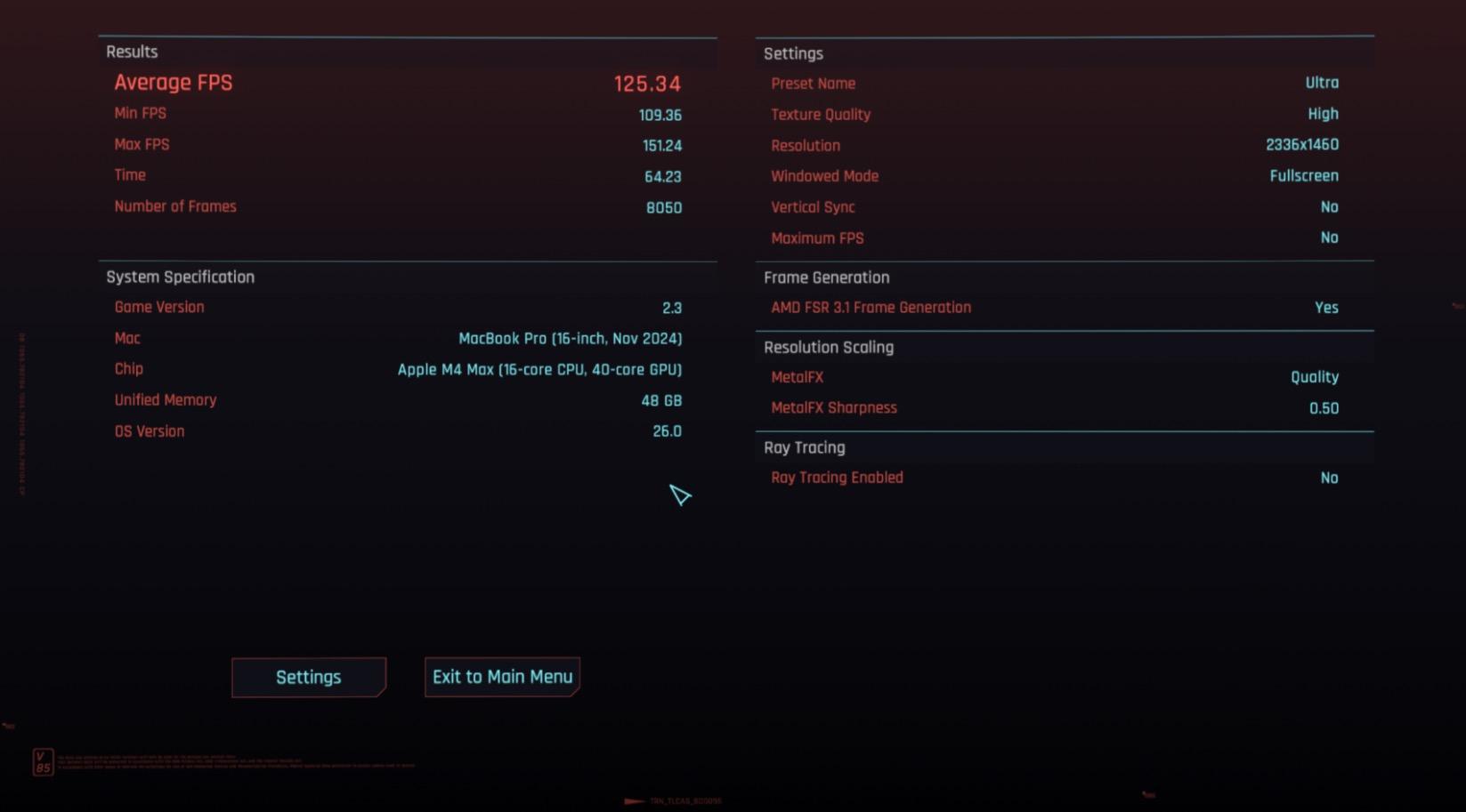 Không đùa đâu: MacBook Pro chơi Cyberpunk 2077 cả trăm FPS, còn hai mẫu Mac "quốc dân" cũng chạy vèo vèo- Ảnh 27. Không đùa đâu: MacBook Pro chơi Cyberpunk 2077 cả trăm FPS, còn hai mẫu Mac "quốc dân" cũng chạy vèo vèo- Ảnh 27.