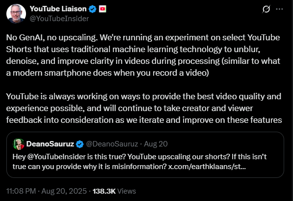 YouTube bí mật chỉnh sửa video bằng máy học: liệu AI có đang viết lại thực tại ngay trước mắt chúng ta?- Ảnh 2.