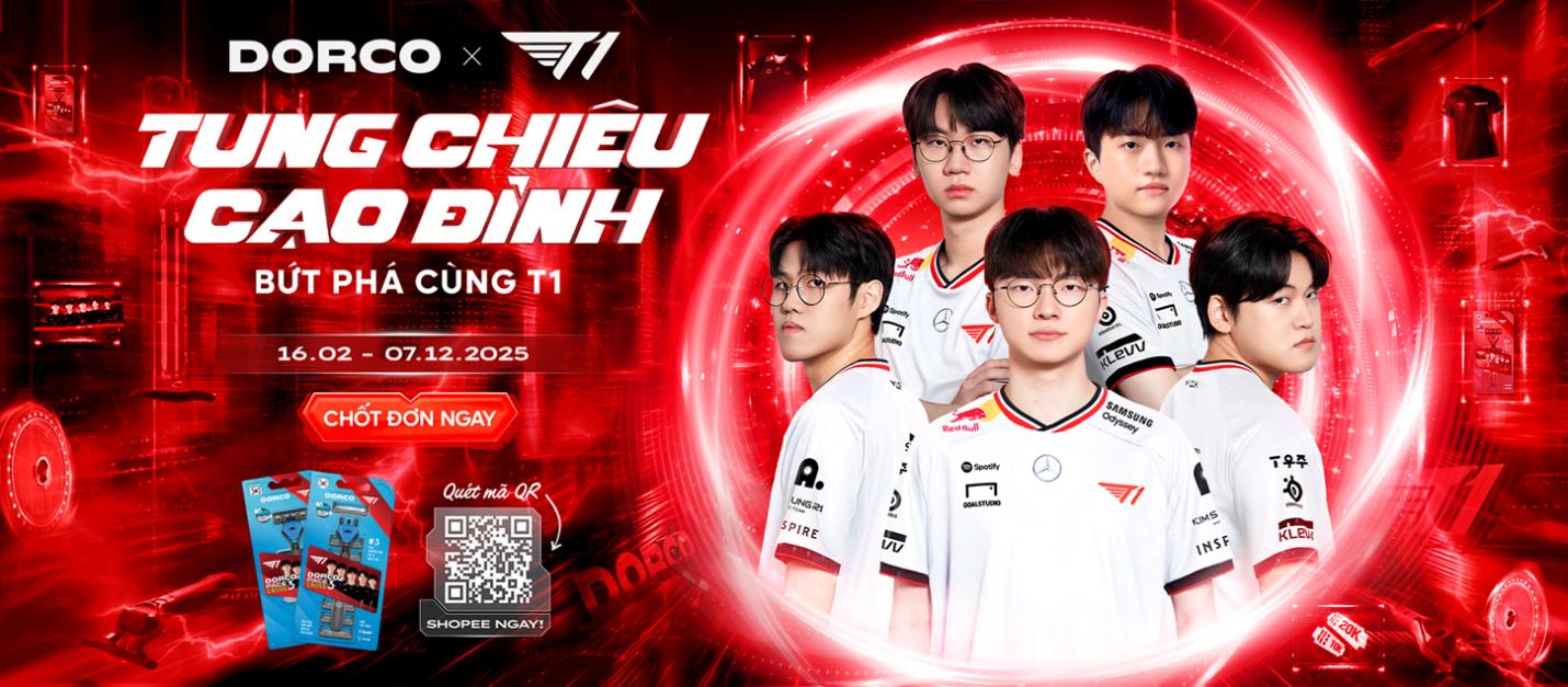 DORCO x T1: Dao cạo râu “chân ái” cho game thủ- Ảnh 1. DORCO x T1: Dao cạo râu “chân ái” cho game thủ- Ảnh 1.