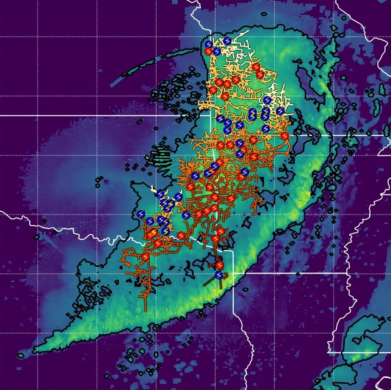 Tia sét dài nhất lịch sử vừa được phát hiện, dài 828 km, gấp 50 lần tia sét thông thường, đủ sức 'xuyên thủng' nửa nước Mỹ!- Ảnh 3. Tia sét dài nhất lịch sử vừa được phát hiện, dài 828 km, gấp 50 lần tia sét thông thường, đủ sức 'xuyên thủng' nửa nước Mỹ!- Ảnh 3.