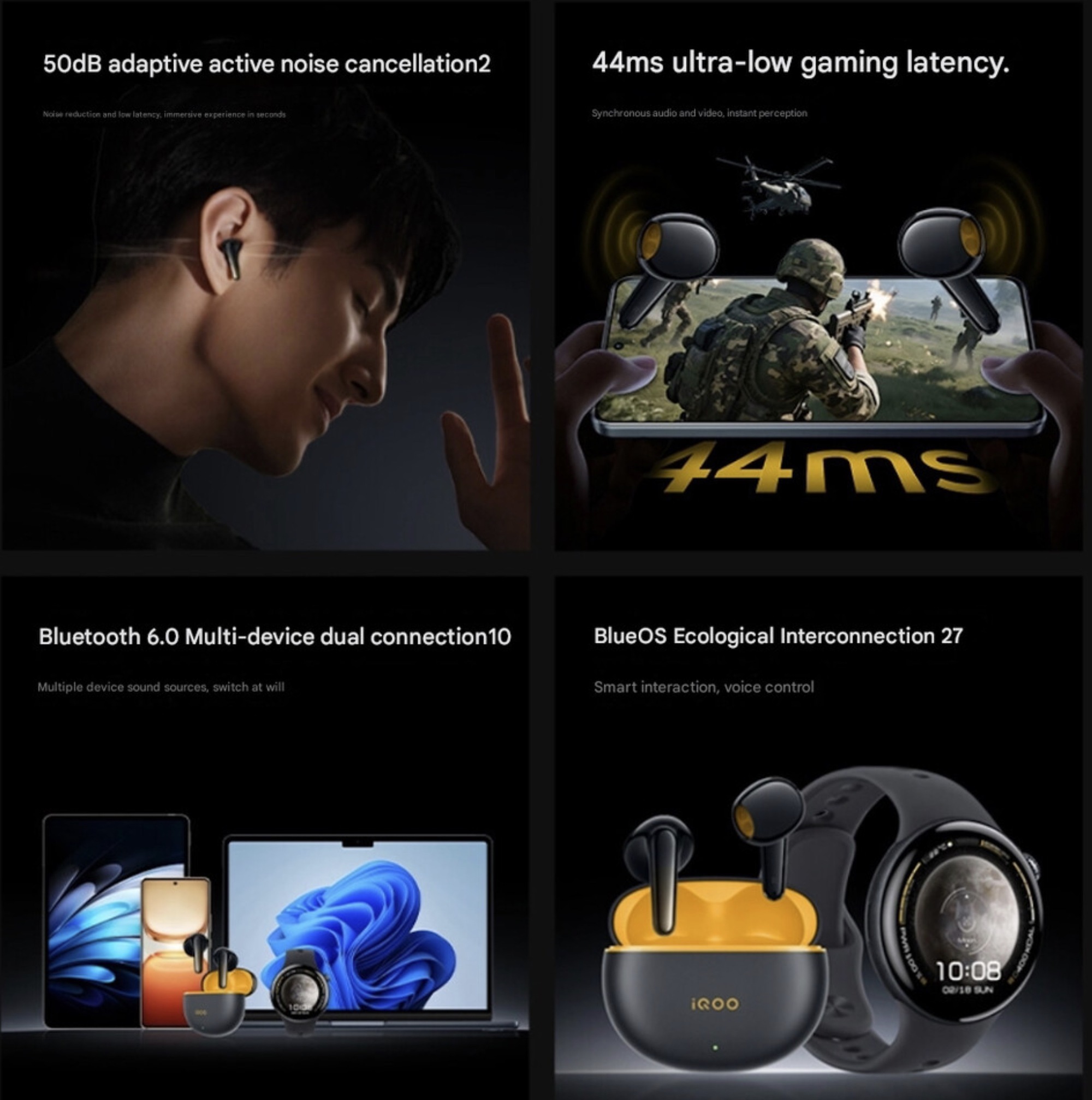Ra mắt tai nghe iQOO tính năng giống AirPods 4, thiết kế hở vẫn chống ồn, pin 47 tiếng, Spatial Sound, giá chỉ 726.000đ- Ảnh 4. Ra mắt tai nghe iQOO tính năng giống AirPods 4, thiết kế hở vẫn chống ồn, pin 47 tiếng, Spatial Sound, giá chỉ 726.000đ- Ảnh 4.