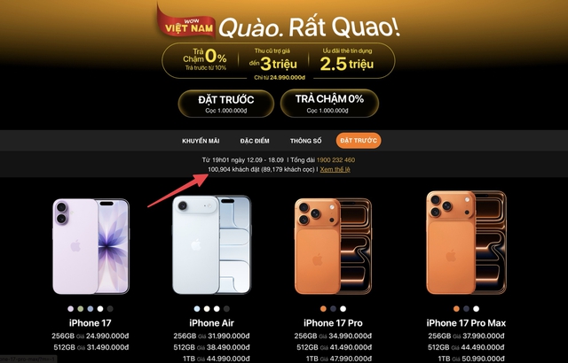 Hàng trăm nghìn đơn cọc trong 1 giờ: Người Việt tranh nhau iPhone 17 Pro Max màu cam- Ảnh 3.