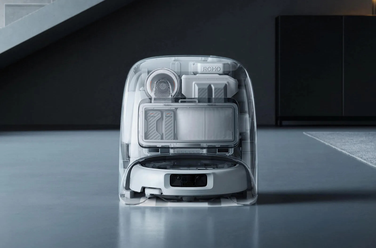 DJI đổi gió làm robot hút bụi: Dock sạc trong suốt, tự giặt sấy, hút mạnh tận 25kPa, né được sợi cáp sạc chỉ 2mm- Ảnh 5.