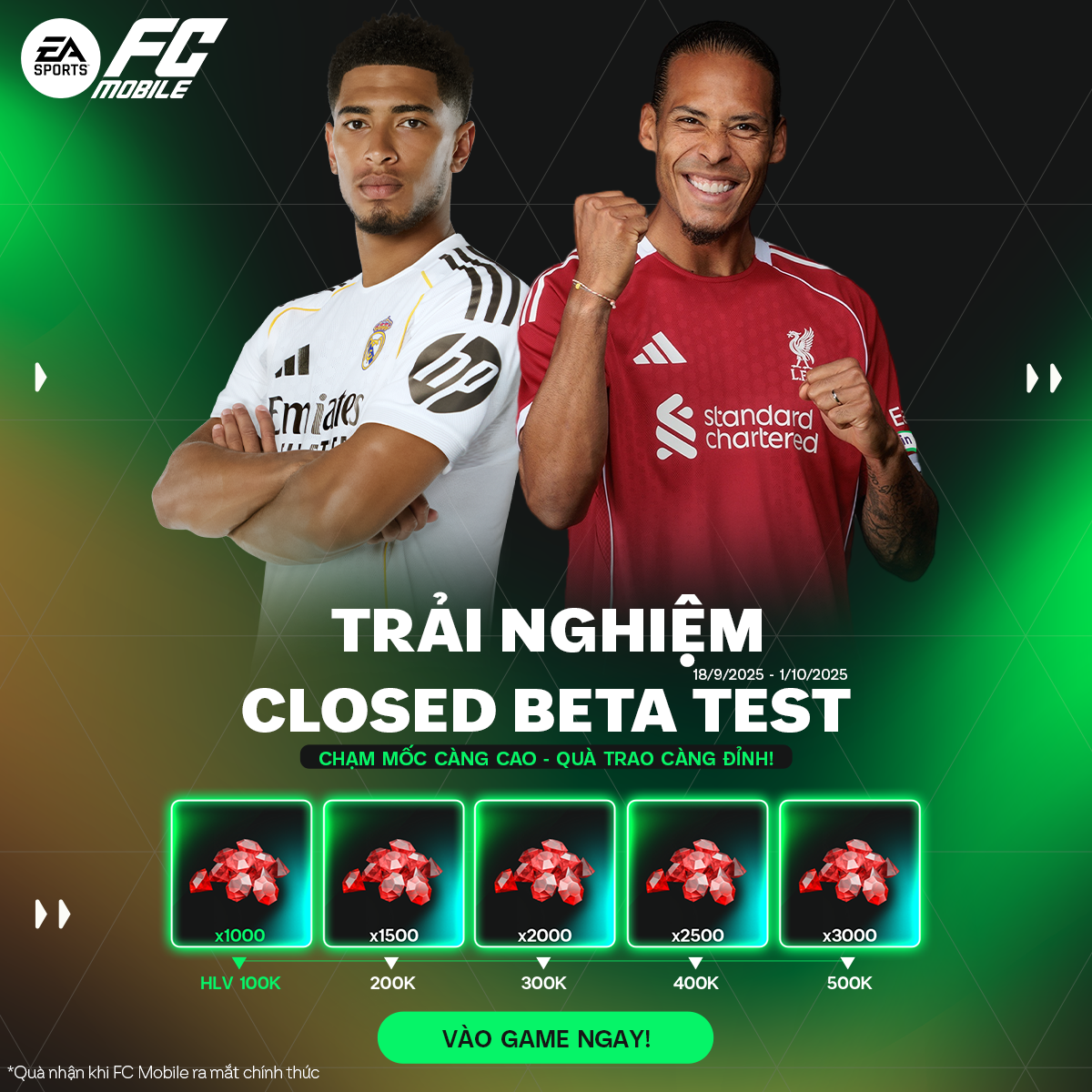 Đặc quyền cho người chơi tham gia EA SPORTS FC Mobile từ sớm: nghe Tạ Biên Cương và Nguyễn Khắc Cường bình luận, người chơi càng đông thì quà càng to- Ảnh 2. Đặc quyền cho người chơi tham gia EA SPORTS FC Mobile từ sớm: nghe Tạ Biên Cương và Nguyễn Khắc Cường bình luận, người chơi càng đông thì quà càng to- Ảnh 2.